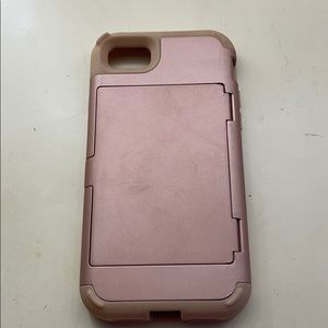 iPhone 7 protective case w/ card holder + mirror